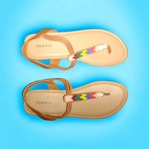 EUC TORRID Beaded Slingback Sandals 12WW